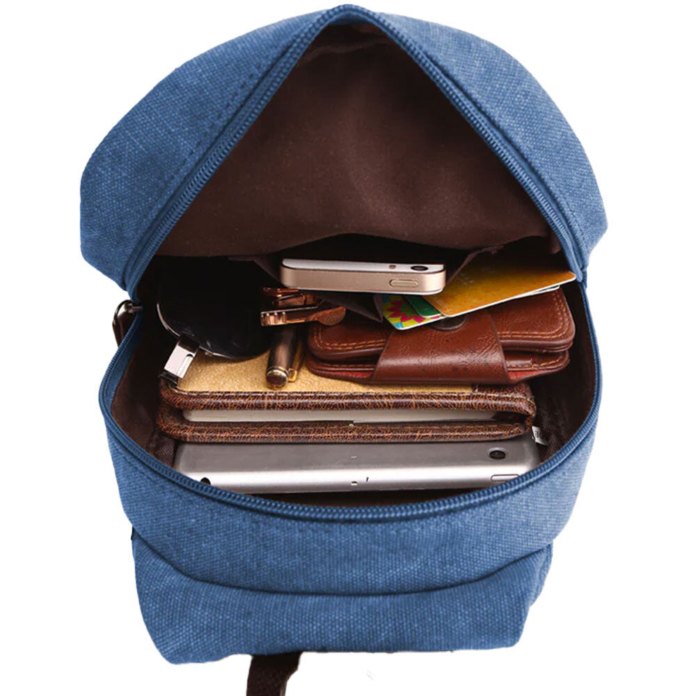 Men's Republic Trendy Canvas Single Strap Sling Bag Travel Backpack - Blue — image 4