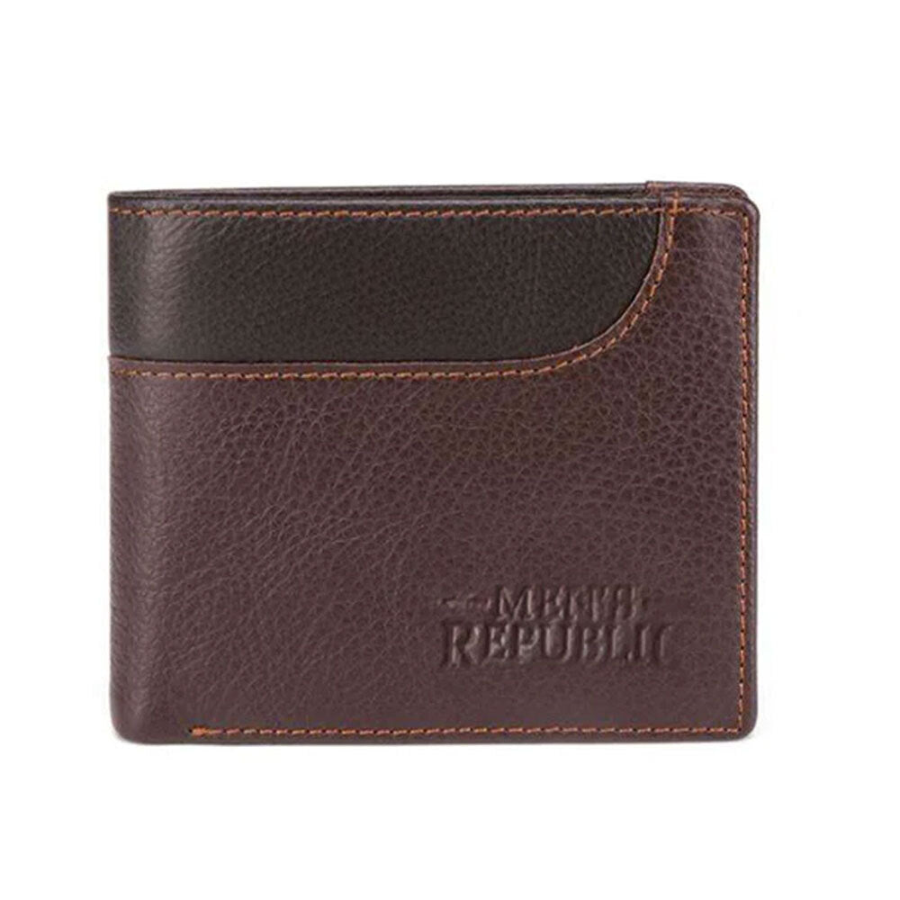 Men's Republic Genuine Leather Bifold RFID Protected Money Wallet - Coffee — image 2