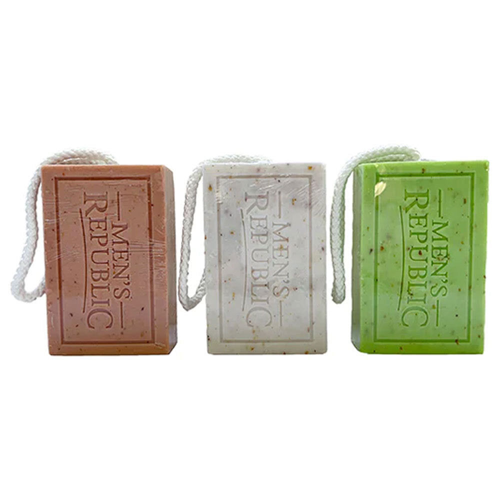 Men's Republic Logo Soap-on-a-Rope Bergamot & Sandalwood Body Bar Soap (6 Pieces)