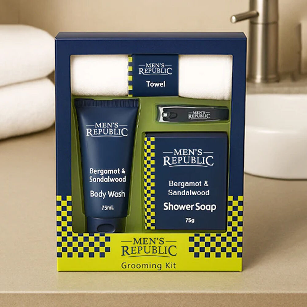 Men's Republic Grooming Kit - Body Wash with Nail Clipper Gifting Set (4 Pieces)