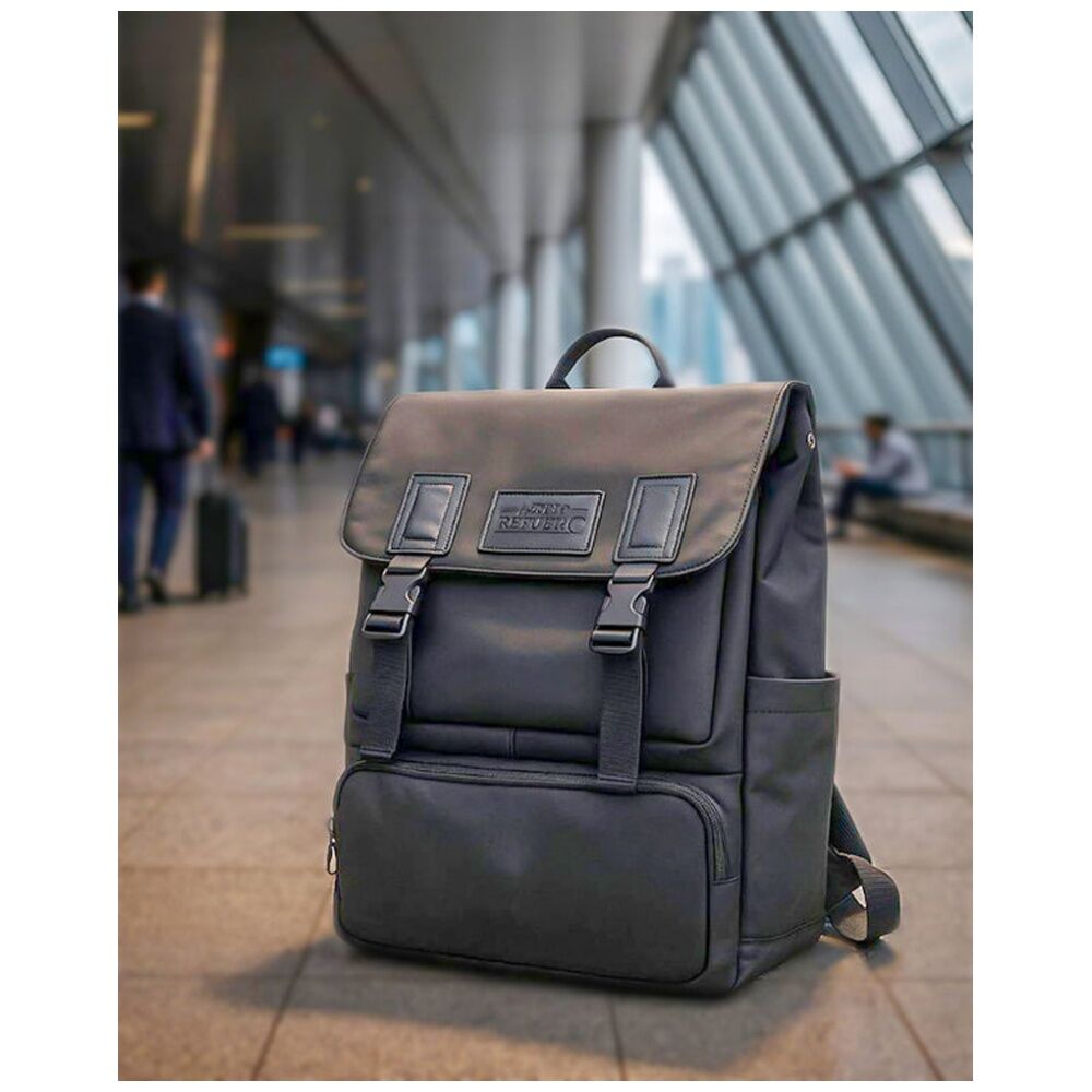 Men's Republic Urban Backpack Bag for Office/Airport/Gift Pack - Black — image 6