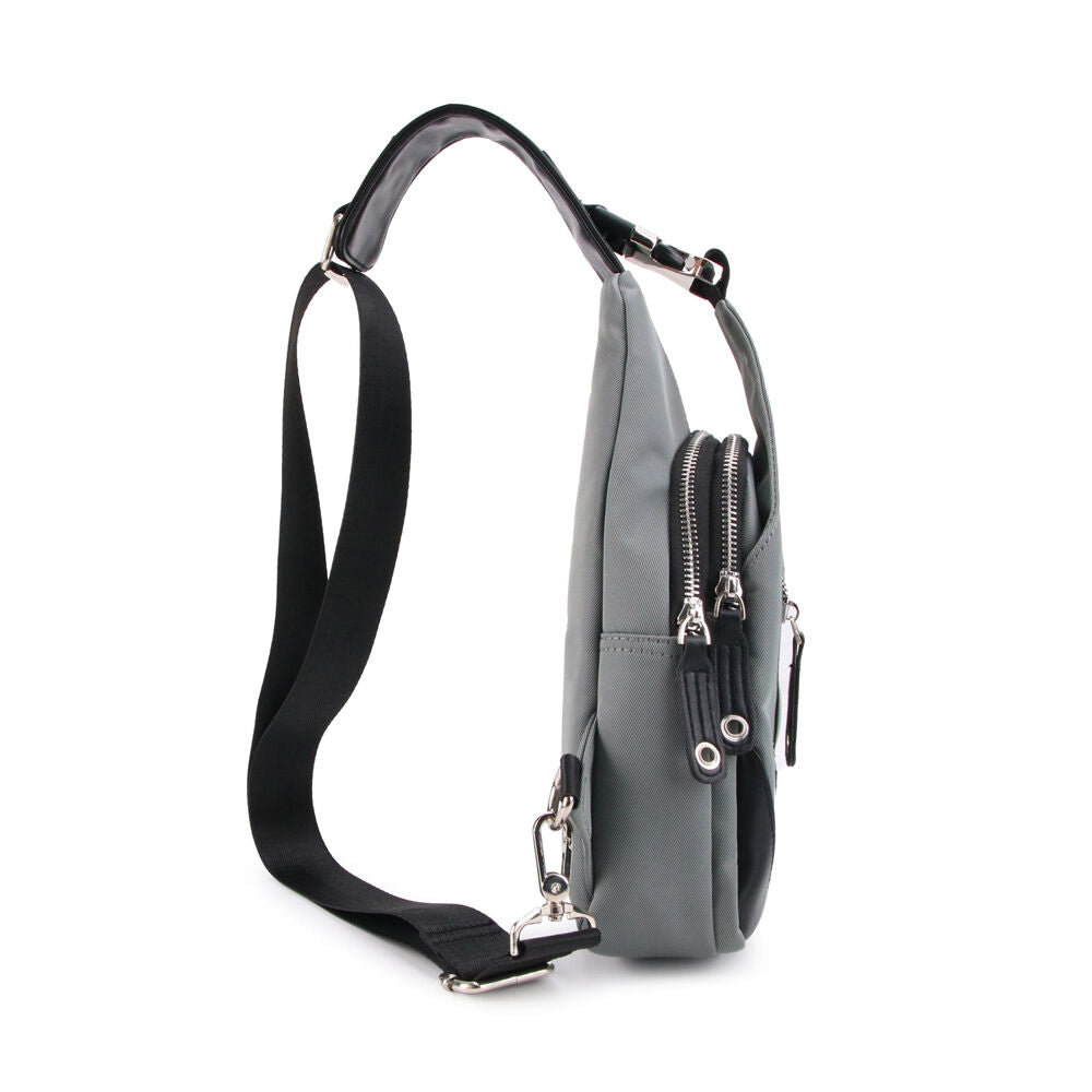 Men's Republic Men’s Republic Nylon Single Strap Backpack Crossbody Bag- Grey & Black — image 5