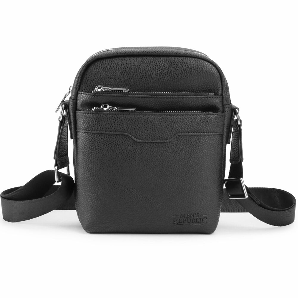 Men's Republic Men’s Republic Deluxe Stylish Cross Body Sleek Bag Sling/Travel - Black