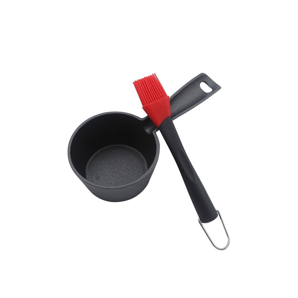 Men's Republic Men’s Republic Basting Set with Cast Iron Pot and Brush for BBQ - Black — image 3