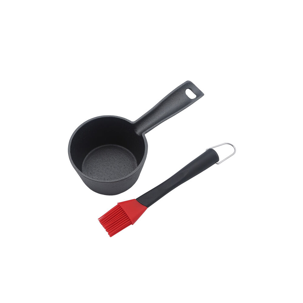 Men's Republic Men’s Republic Basting Set with Cast Iron Pot and Brush for BBQ - Black — image 4