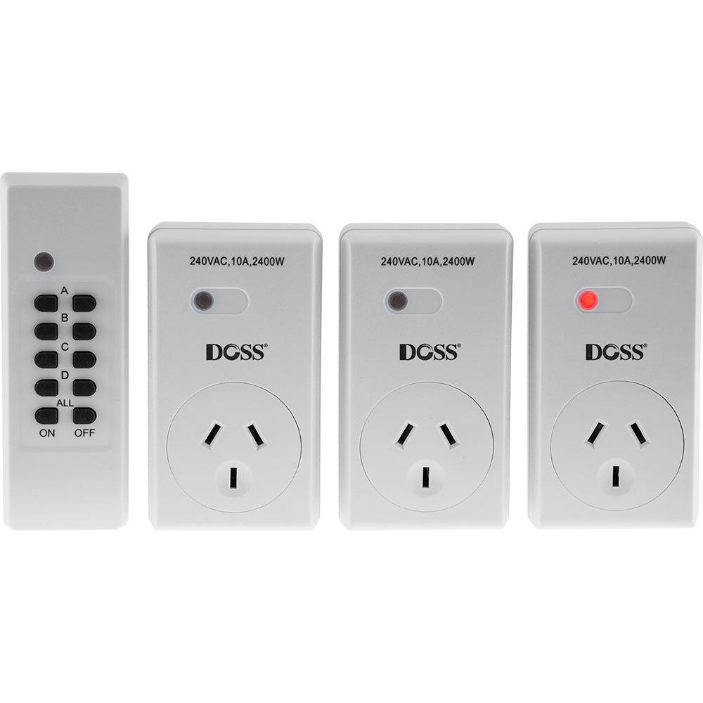 Doss MRC03V2 Remote RF Mains Outlet Switch Switcher Power Controller 3 Outlet — image 2
