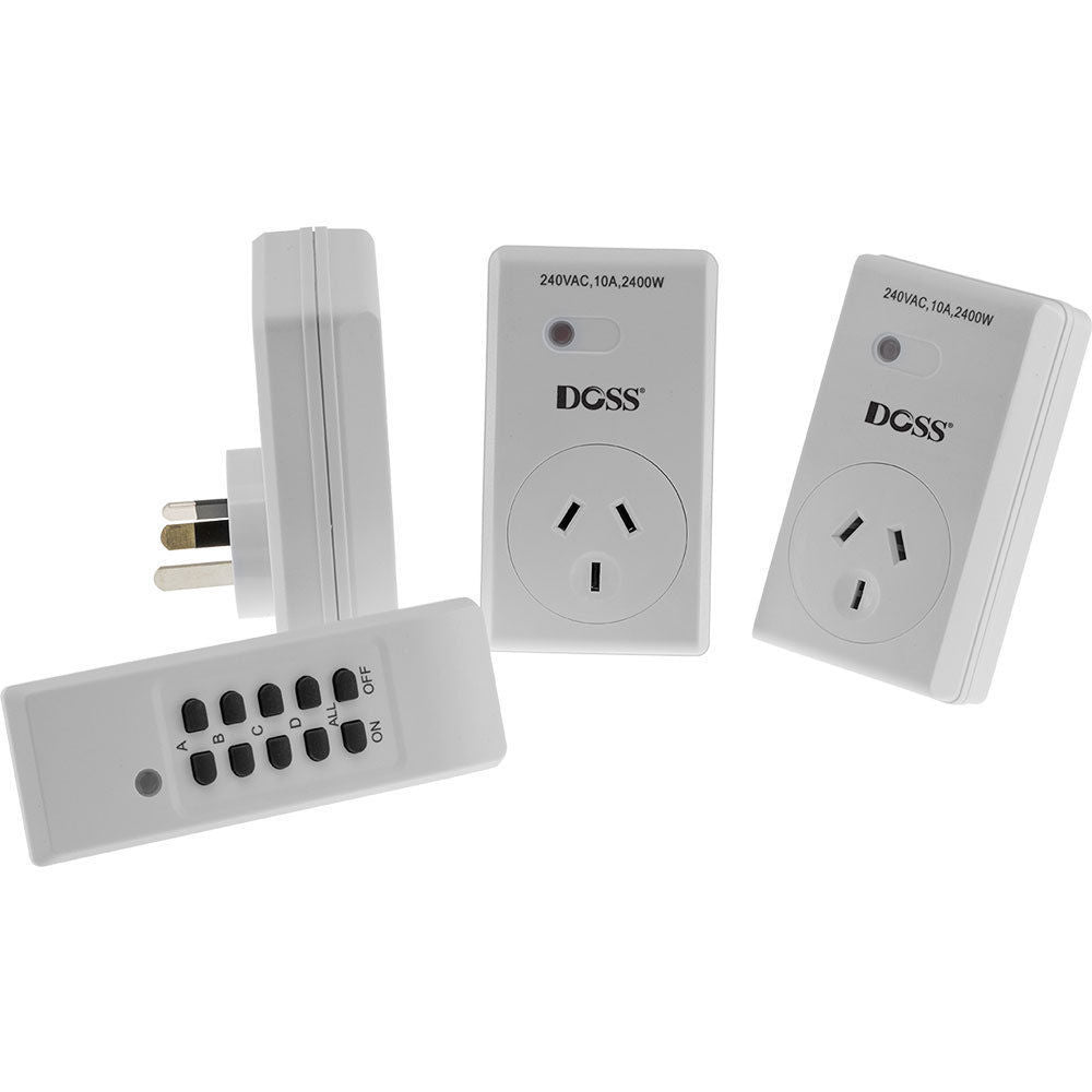 Doss MRC03V2 Remote RF Mains Outlet Switch Switcher Power Controller 3 Outlet