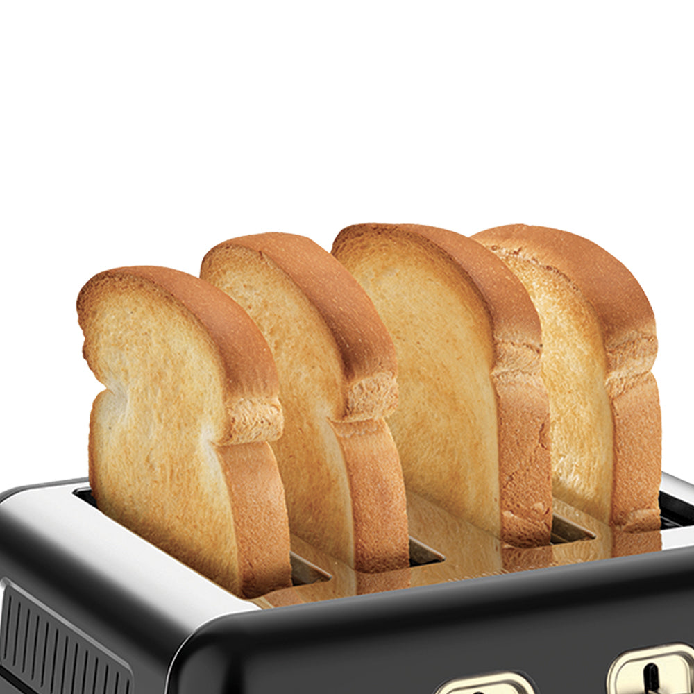 Morphy Richards Ascend Adjustable 4 Slice Toaster w/Crumb Tray 2000W Gold/Black — image 3