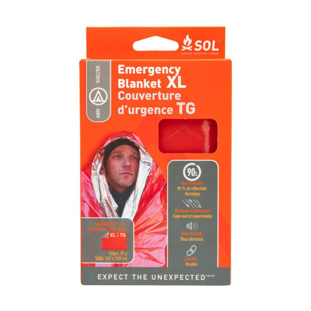 Sol Emergency Blanket XL Heat Reflective Orange 147x249cm Durable Waterproof (2 Pack) — image 2