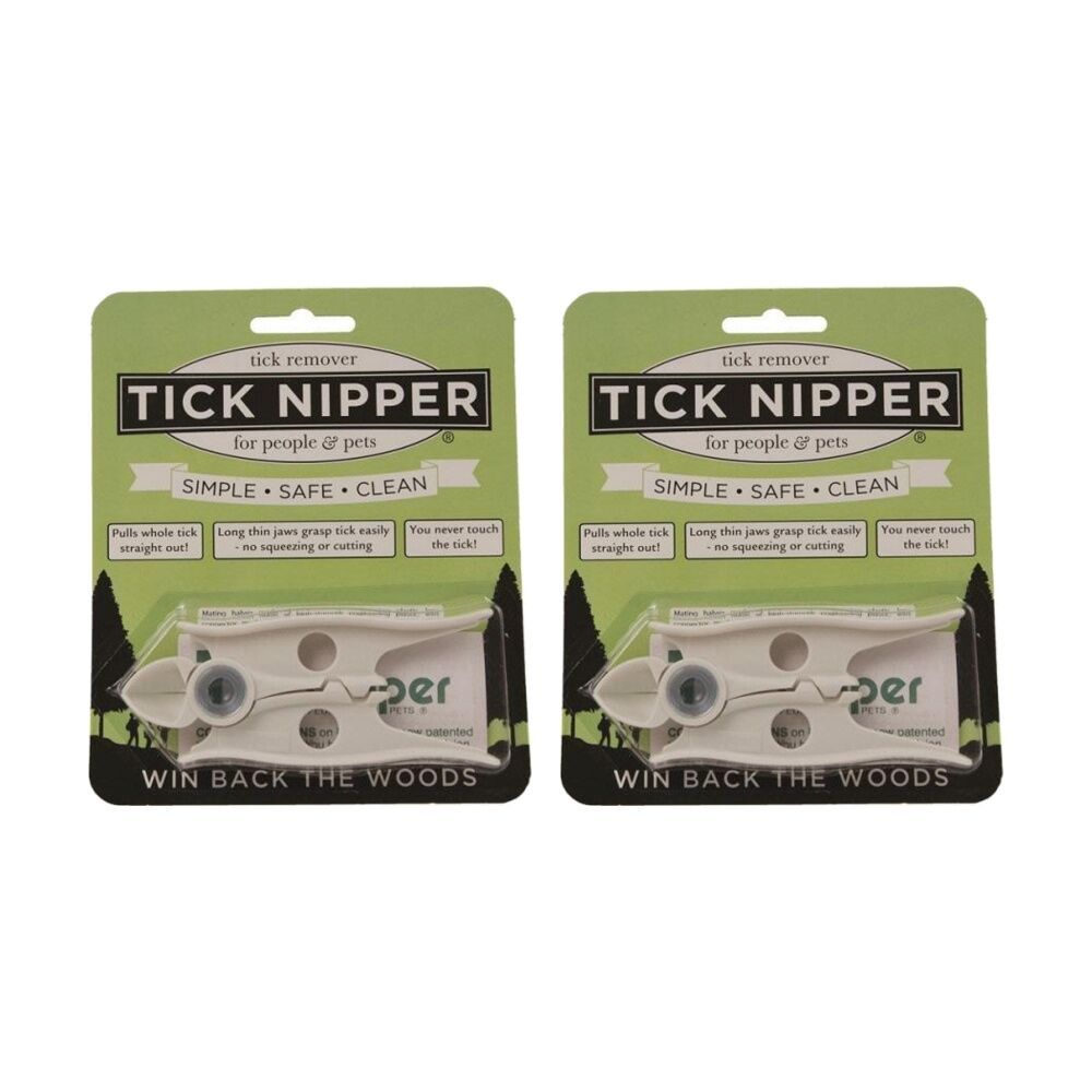 Amk Tick Nipper Remover Safe Easy Removal For People And Pets White (2 Pack)