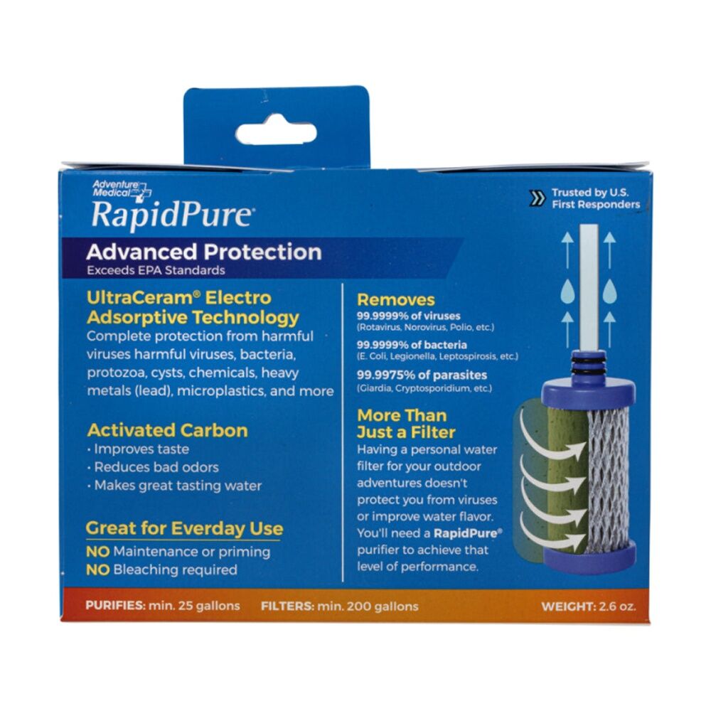 RapidPure Water Purifier Straw Ultralight Virus Protection UltraCeram 74g — image 2