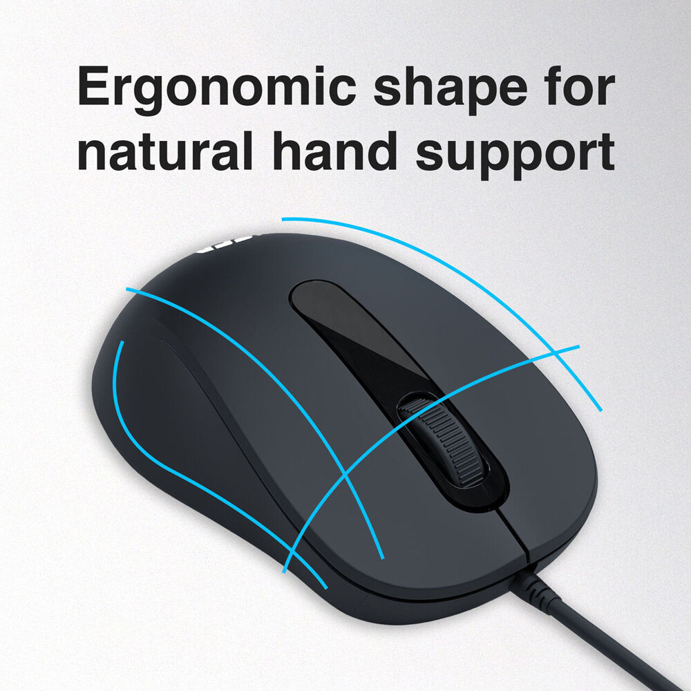 Laser Ergonomic USB Wired Mouse Portable Plug and Play Black — image 4