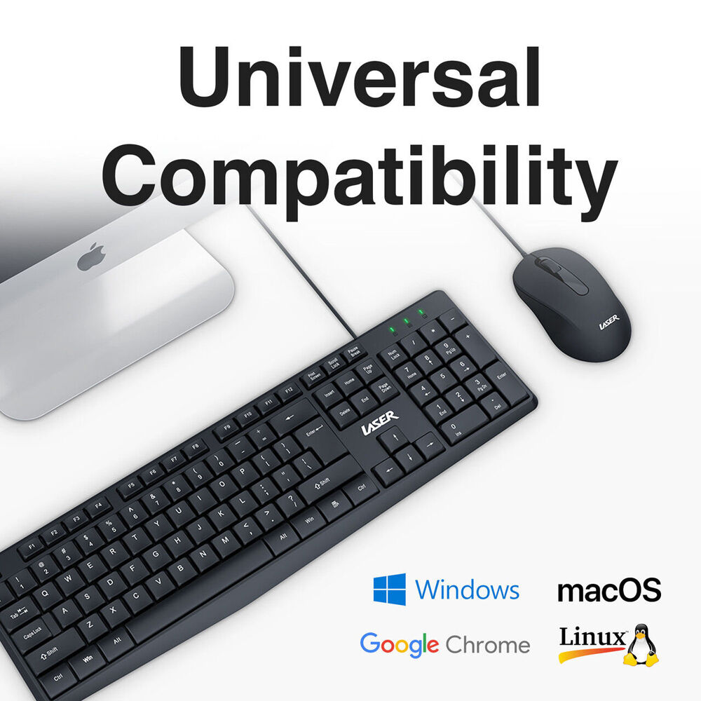 Laser Ergonomic USB Wired Mouse Portable Plug and Play Black — image 5