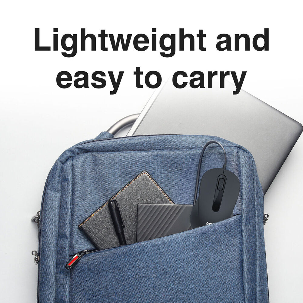 Laser Ergonomic USB Wired Mouse Portable Plug and Play Black — image 6