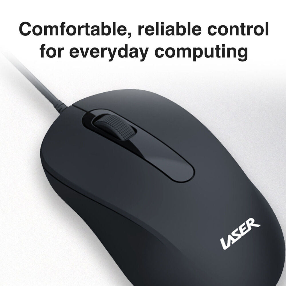 Laser Ergonomic USB Wired Mouse Portable Plug and Play Black — image 8