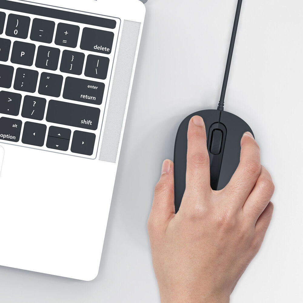 Laser Ergonomic USB Wired Mouse Portable Plug and Play Black — image 9