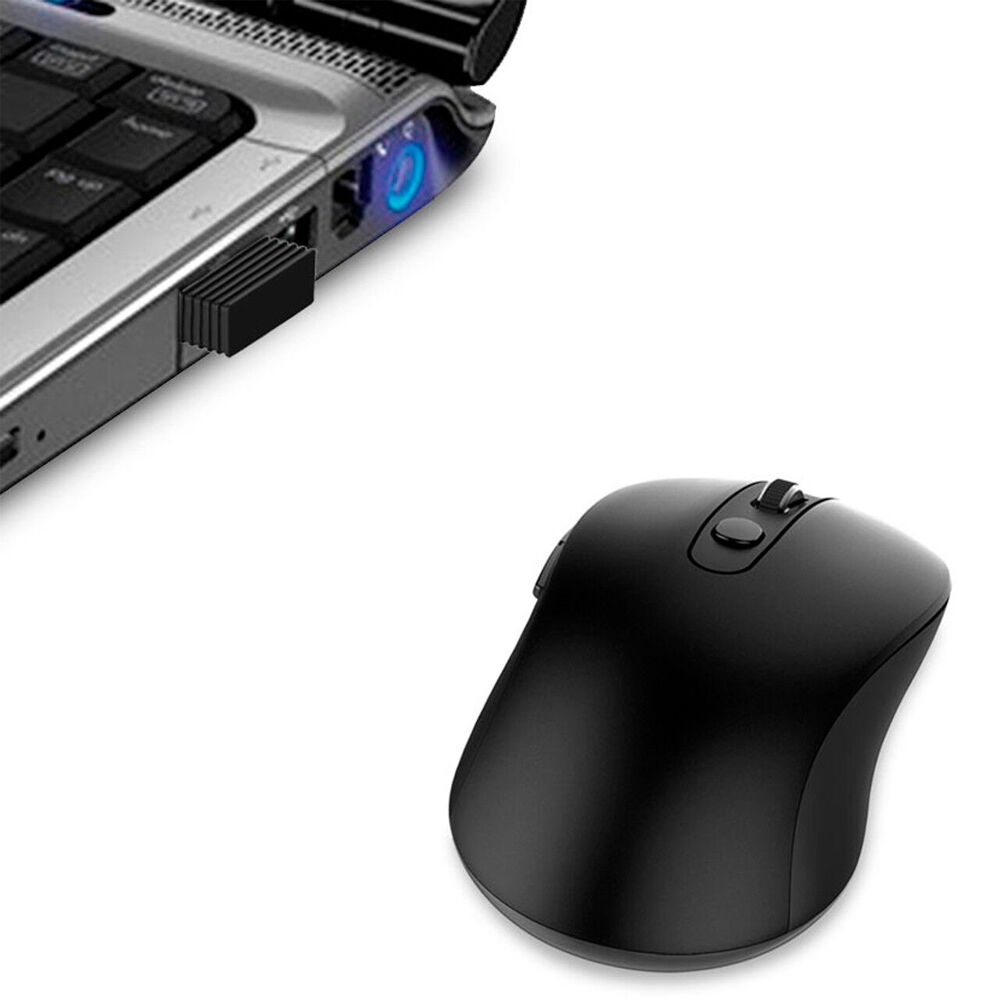 Laser Black Ergonomic Wireless USB Mouse for PC Laptop Desktop Mac Windows — image 3