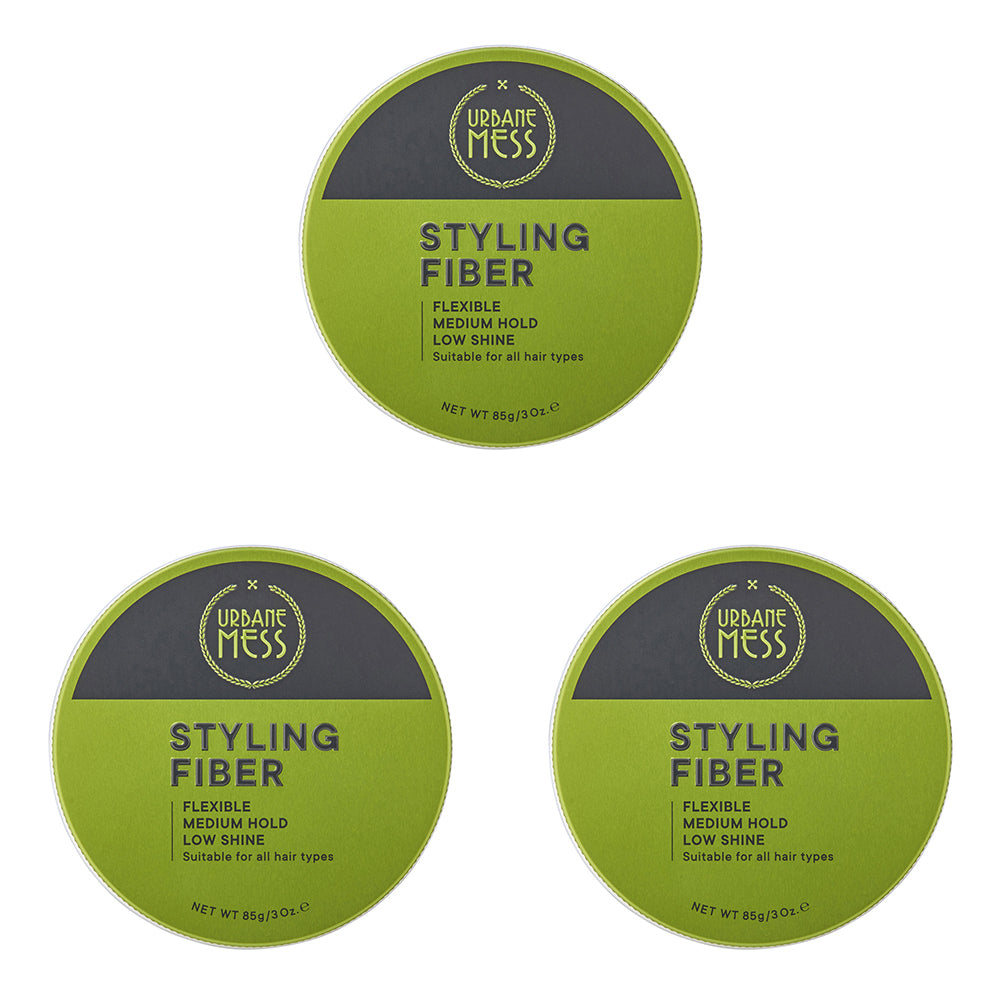 Urbane Mess Styling Fibre 85G Hair Care/Styling Fashion Gel Strong Hold (3 Pack)