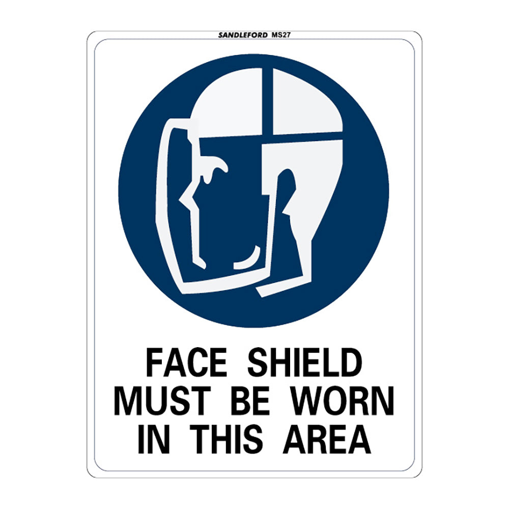 Sandleford Face Shield Must Be Worn In This Area Medium Sign 200x300x1mm Polypropylene — image 2