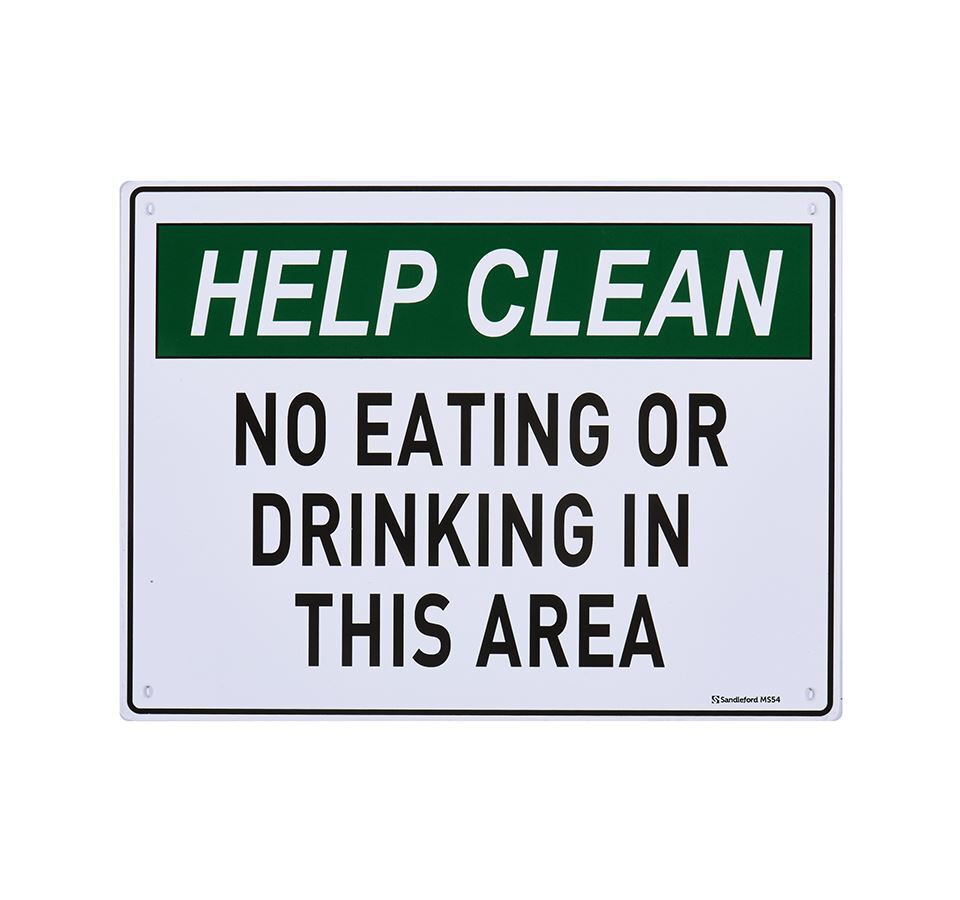 Sandleford No Eating Or Drinking In This Area Medium Sign 200x300x1mm Polypropylene — image 2