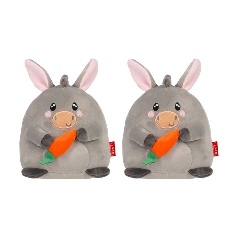 Legami Kids Cute Animal Plush Mini Donkey Super Soft Standing Toy 15cm 3y+ (2 Pack)