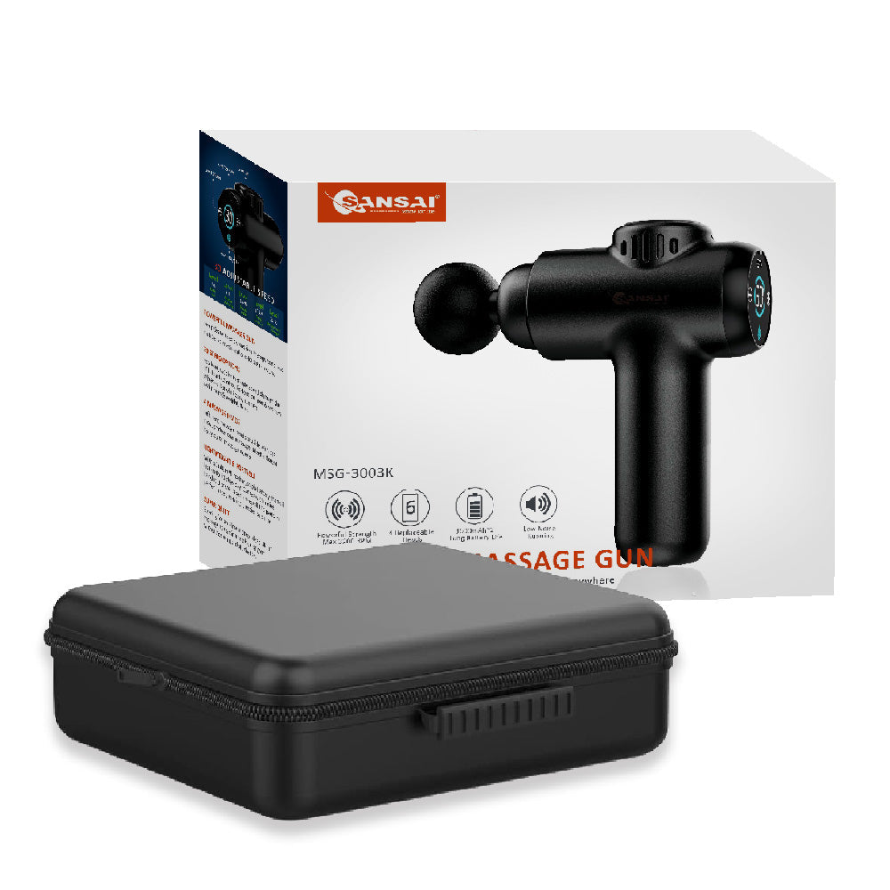 Sansai Muscle Portable Massage Gun 30-Speed w/ LCD Touch Display 18x15 cm Black — image 2