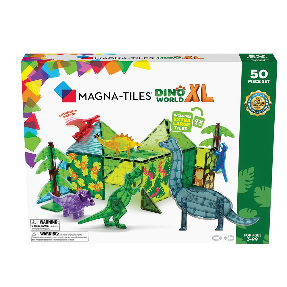 Magna-Tiles Dino World Xl Kids/Childrens Magnetic Construction Toy Set 3y+ (50 Pieces)