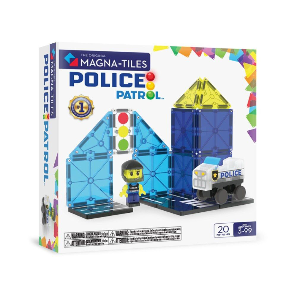 Magna-Tiles Police Patrol Magnetic Construction Set 3Y+ (20 Pieces)
