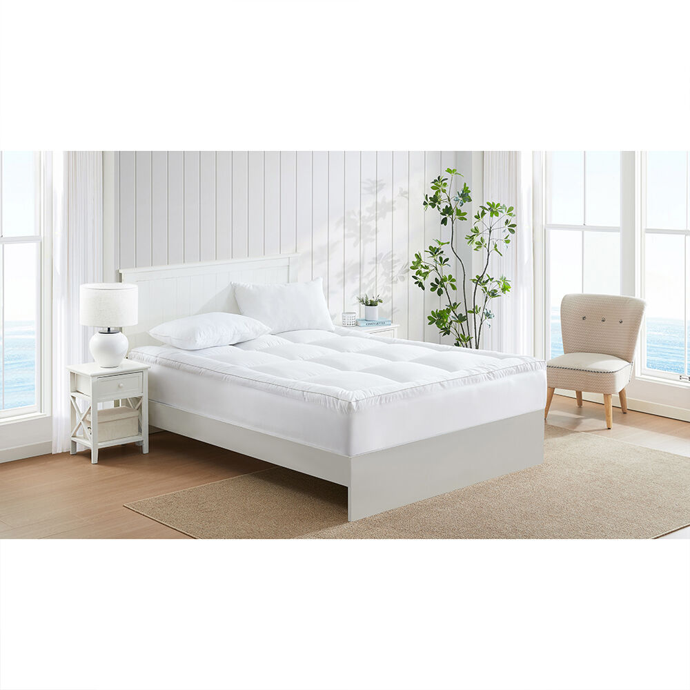 Ardor 2000GSM King Bed Mattress Topper Standard Microfibre Home Bedding White — image 4