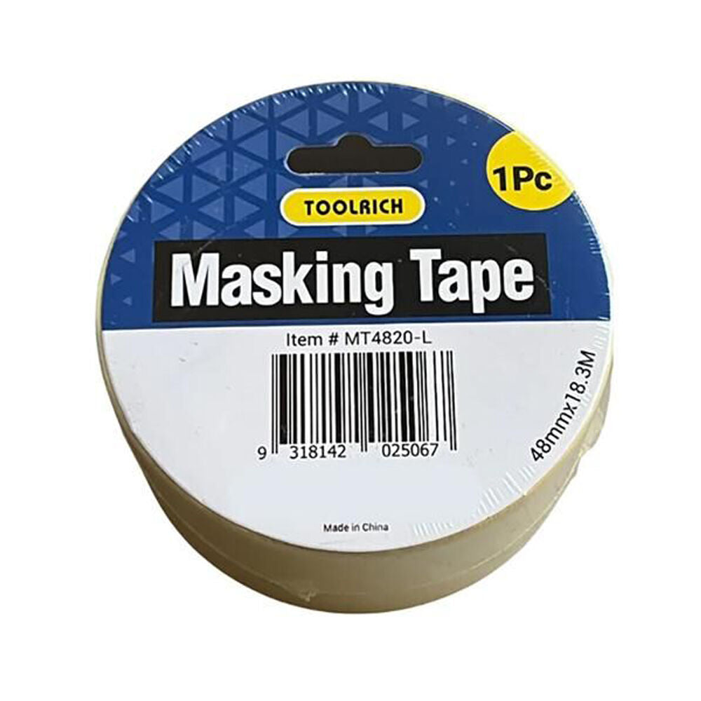 Toolrich 48mmx18.3m White Masking/Painters Adhesive Tape Roll