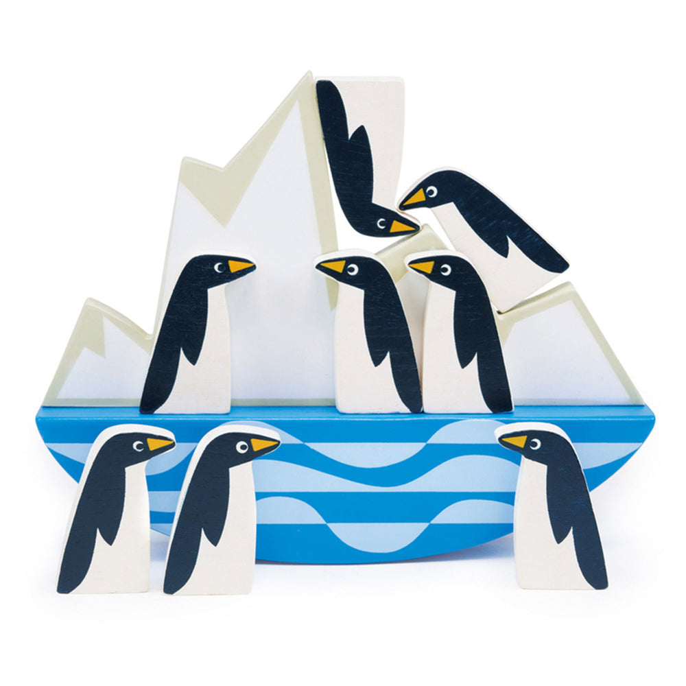Mentari Balancing Penguins w/Iceberg Kids/Children 20x16cm Wooden Toy 2+ (8 Pieces) — image 2