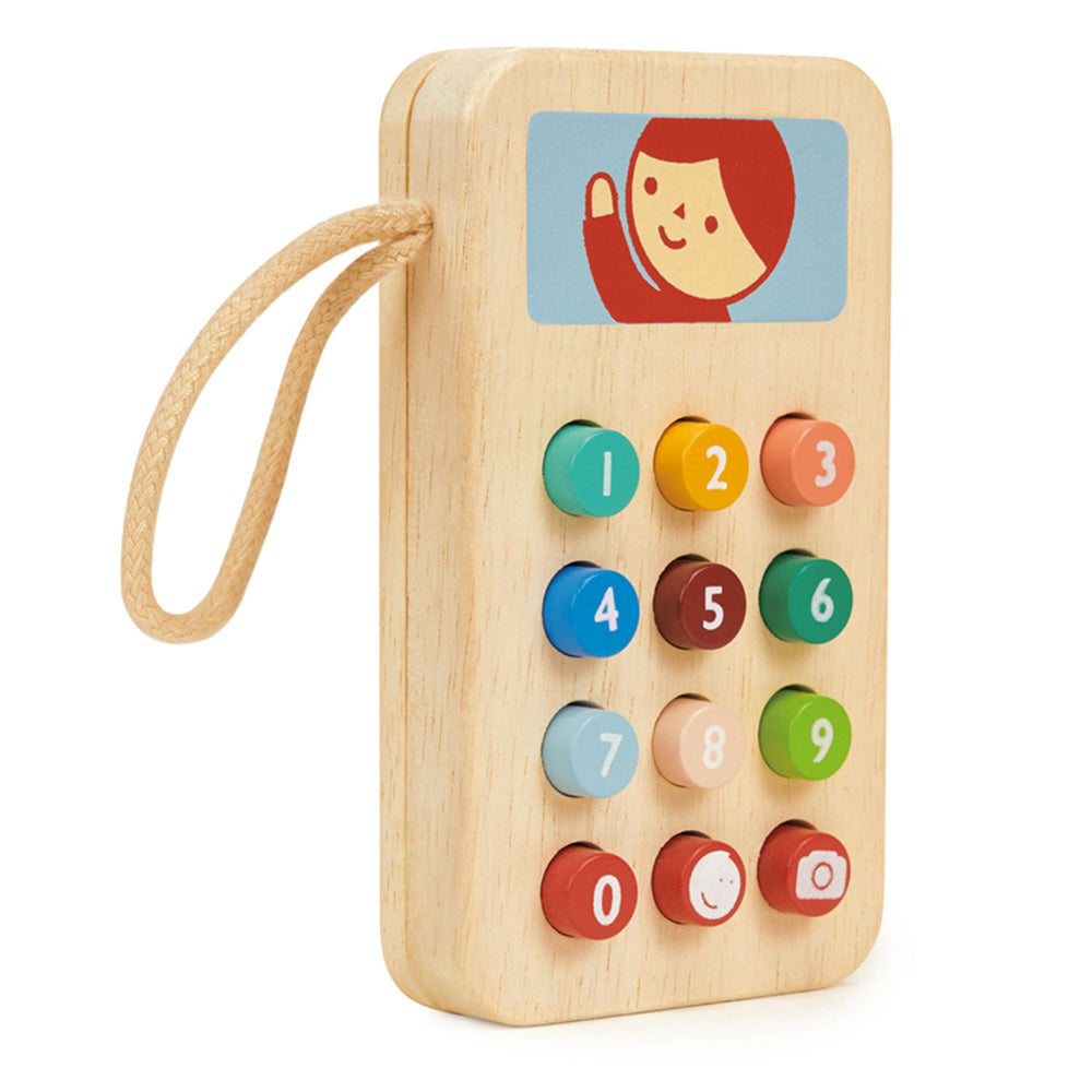 Mentari Mobile Phone w/ Colourful Buttons Kids/Children 6x11cm Wooden Toy 2+