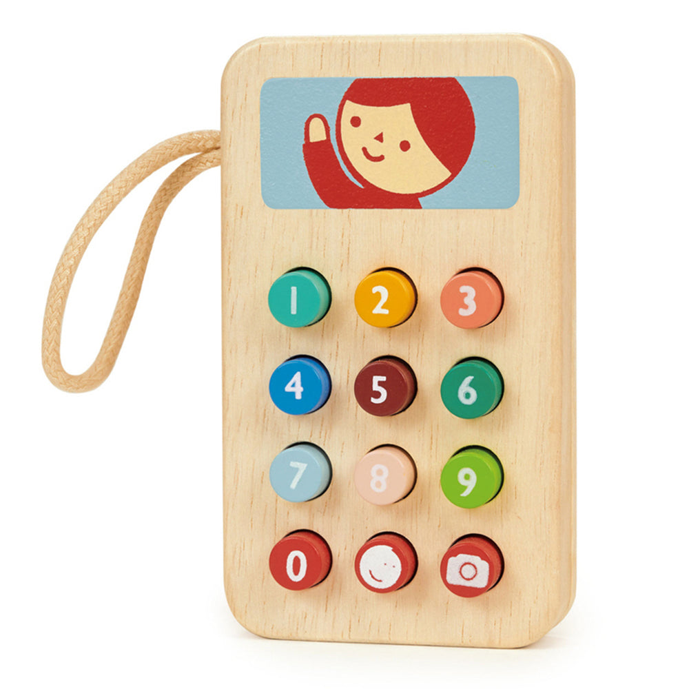 Mentari Mobile Phone w/ Colourful Buttons Kids/Children 6x11cm Wooden Toy 2+ — image 2