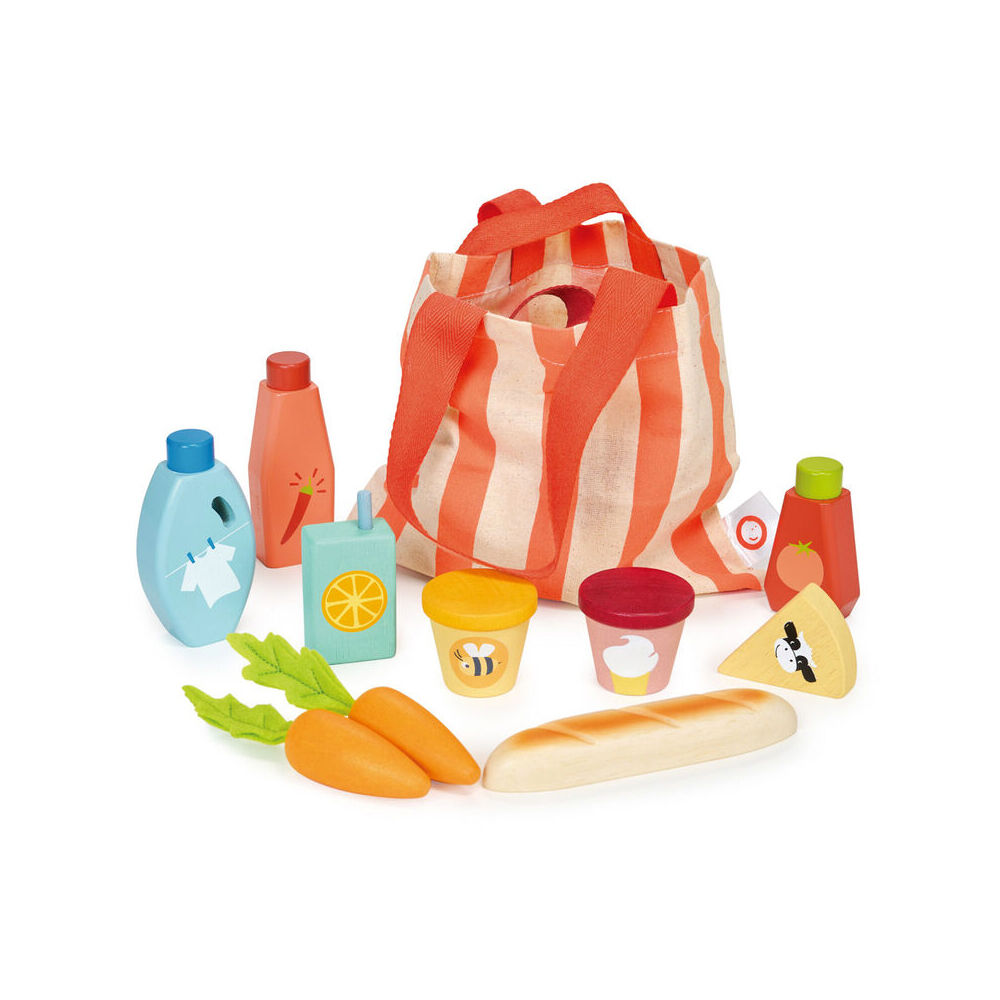 Mentari Bargain Grocery Bag Set Kids/Children Pretend Play Wooden Toy 3y+