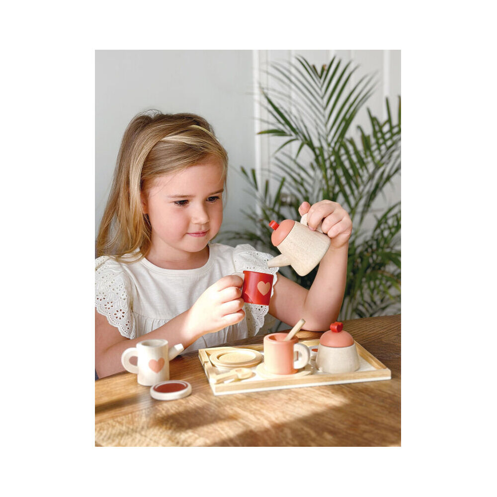 Mentari Wooden Tea Time Tray Set Kids/Children Fun Pretend Play Toy 3y+ — image 6