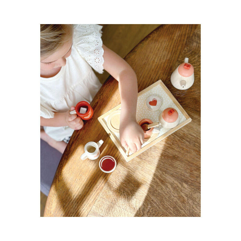 Mentari Wooden Tea Time Tray Set Kids/Children Fun Pretend Play Toy 3y+ — image 8