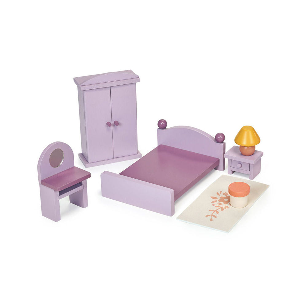 Mentari 1:12 Wooden Bedroom Doll House Furniture Set Kids/Children Toy 3y+