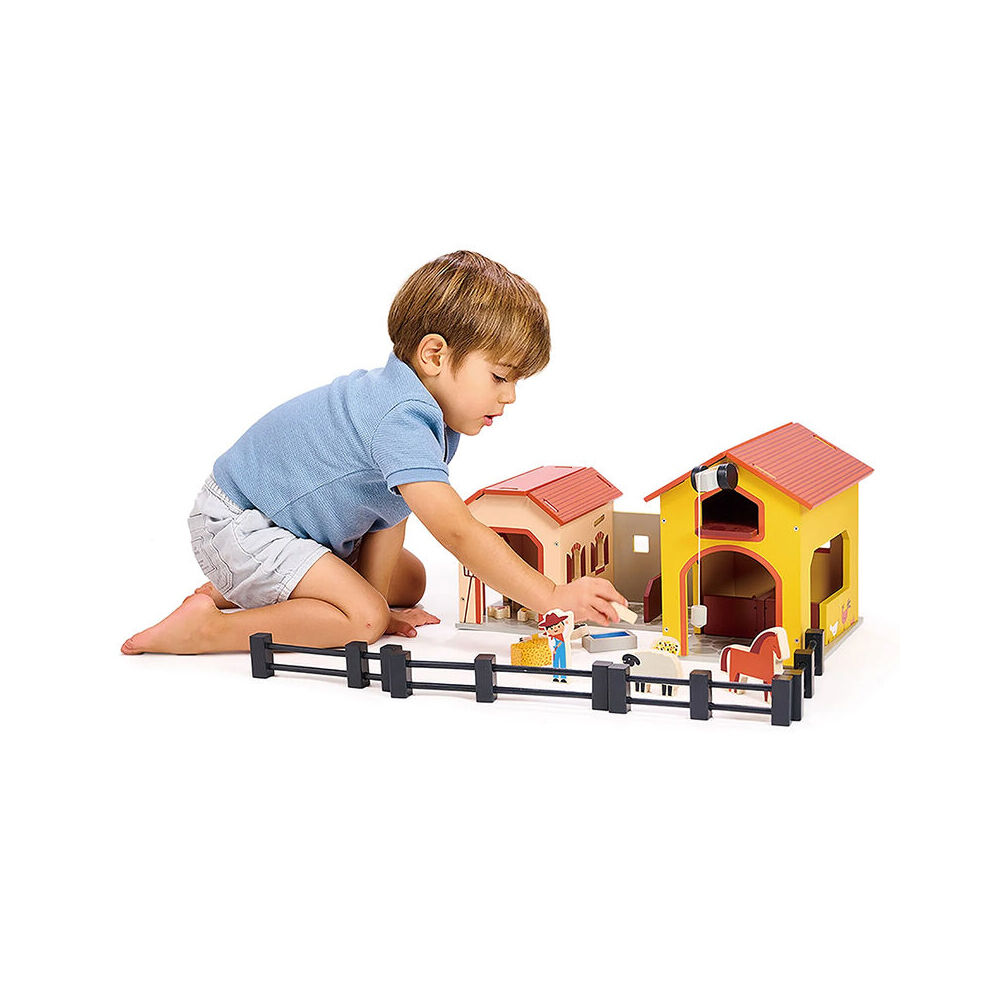 Mentari Billy's Barnyard Kids Wooden Animal Farm Playset Pretend Toy 3y+ — image 2