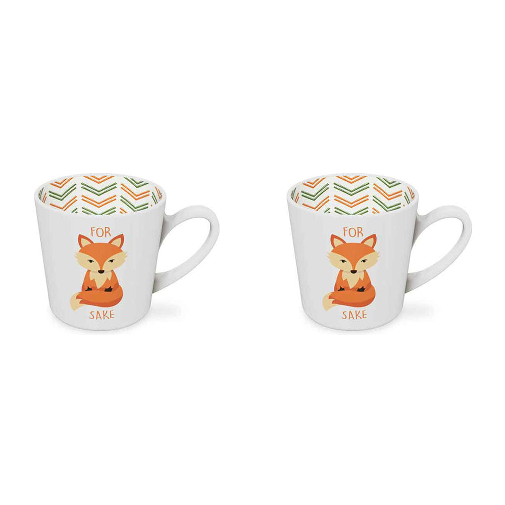 LMD For Fox Sake Beautiful on the Inside 420ml/10cm Ceramic Coffee Mug w/ Handle (2 Pack)