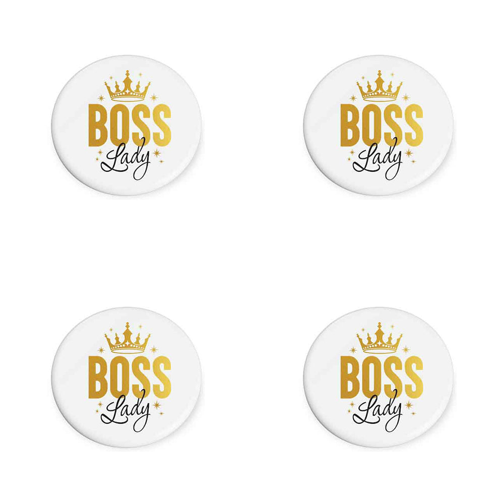 LMD Boss Lady Beautiful on the Inside Ceramic Coaster Rnd Coffee Drink Mat 10cm (4 Pack)