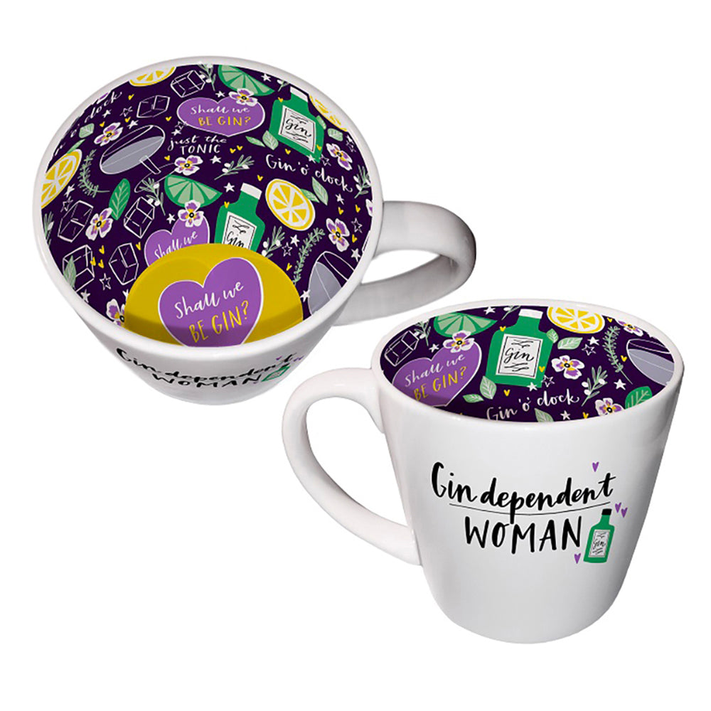 LMD Gin Dependent Woman Inside Out Mug 14Oz 410ml Novelty Drinking Cup