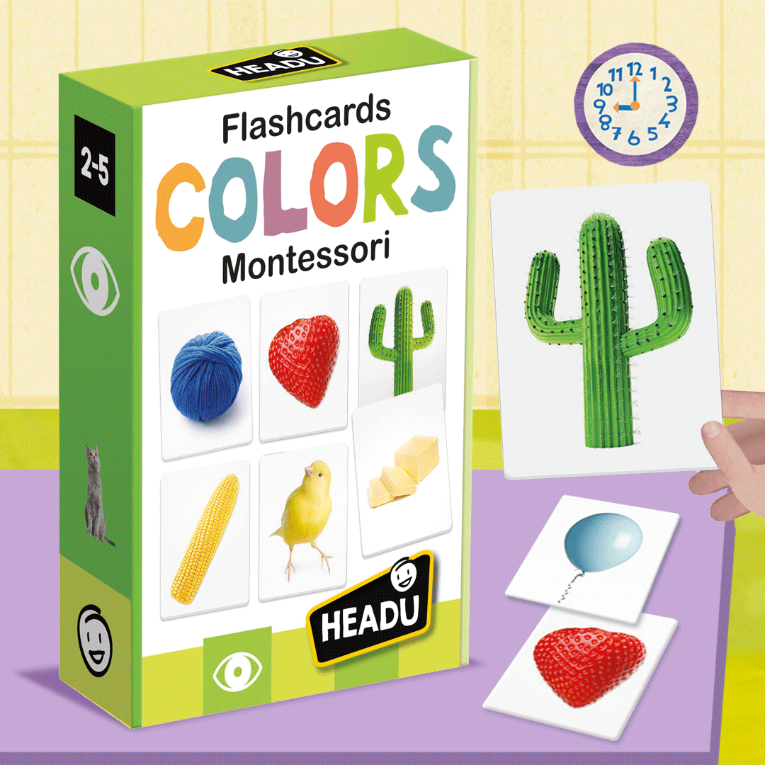 Headu Montessori Flashcards Colours Kids Fun Activity Learning Game Set 2-5y