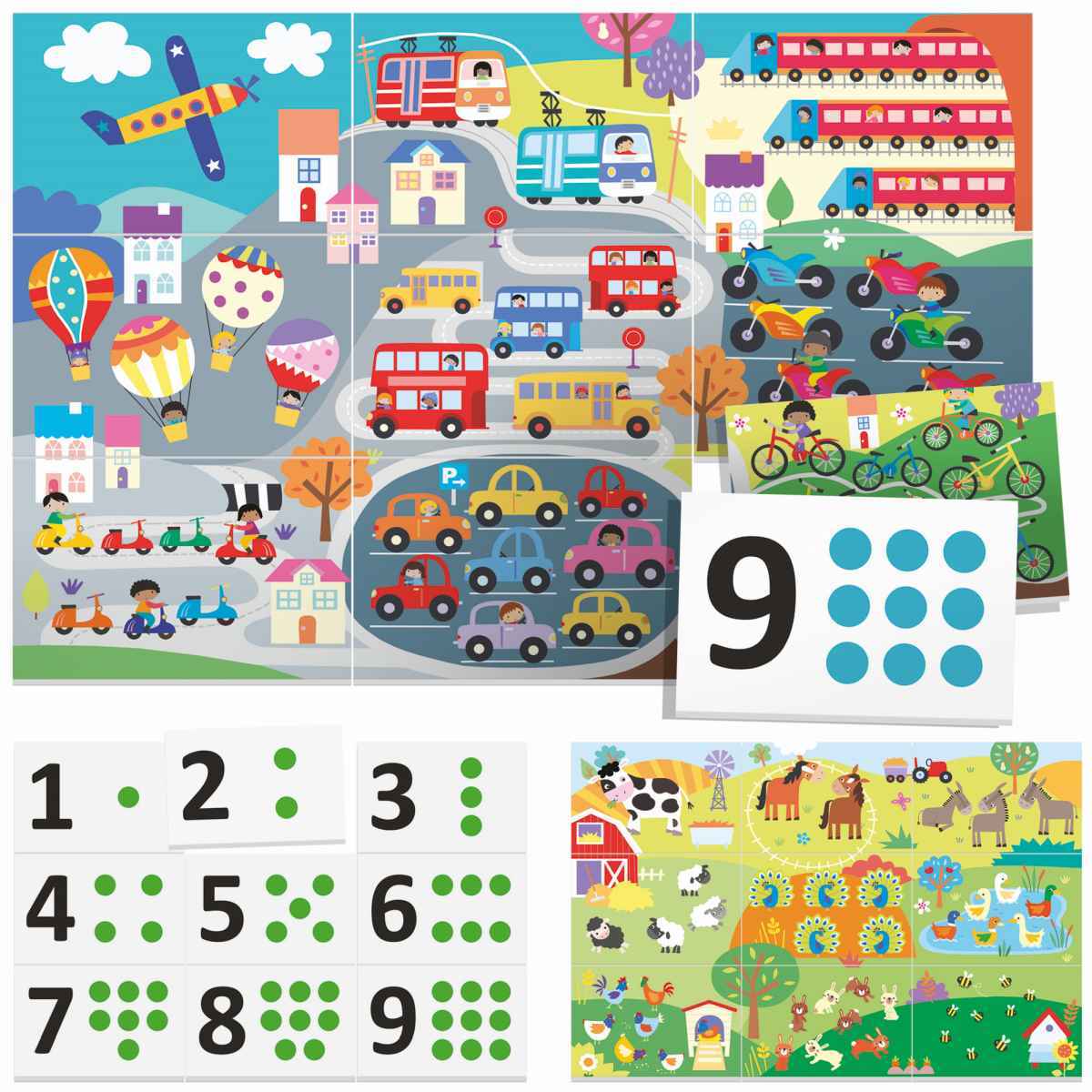 Headu Montessori Flashcards 123 Touch Kids Learning Activity Game Set 2-4y (18 Pieces)