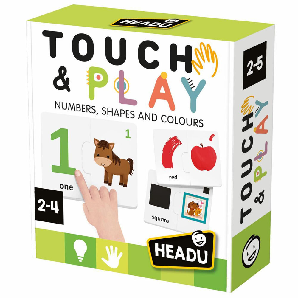 Headu 2-4y Kids Touch & Play Numbers/Shape/Colour Flash Cards Puzzle 20.5cm
