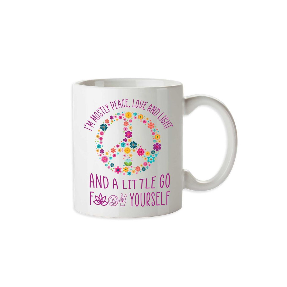 LMD Im Mostly Peace, Love & Light Novelty Funny Office Gift Mug Ceramic 350ml