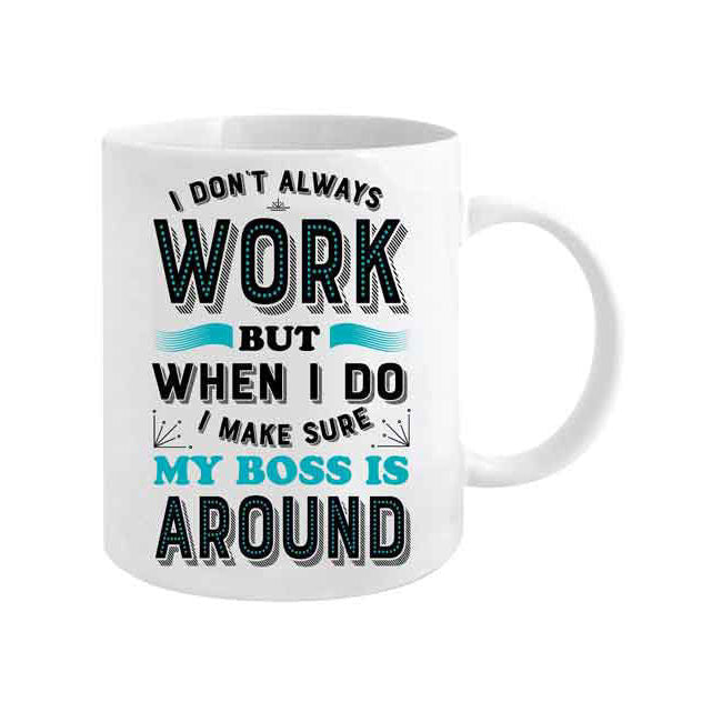 LMD I Don't Always Work but When I Do I Make Sure 360ml Ceramic Mug Cup w/Handle (2 Pack) — image 2