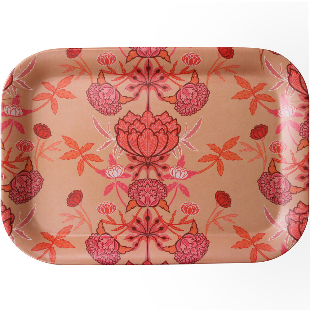 LVD Melamine/Bamboo Tray Floral Garden Blush Kitchen Decor 20.8x29.9cm Rect (12 Pack) — image 2