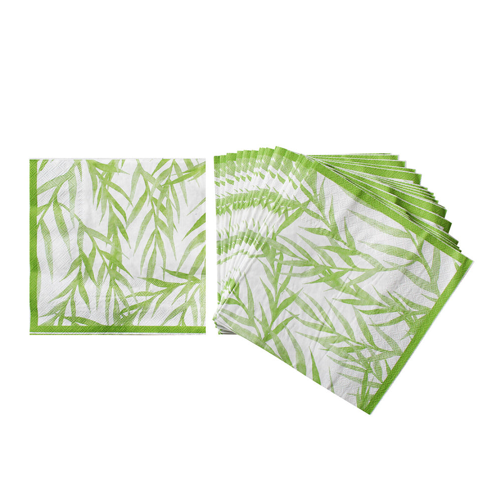LVD Leaf 16.5cm 3-Ply Dining Table Paper Napkin Disposable Dinner Towel Green (40 Pack)