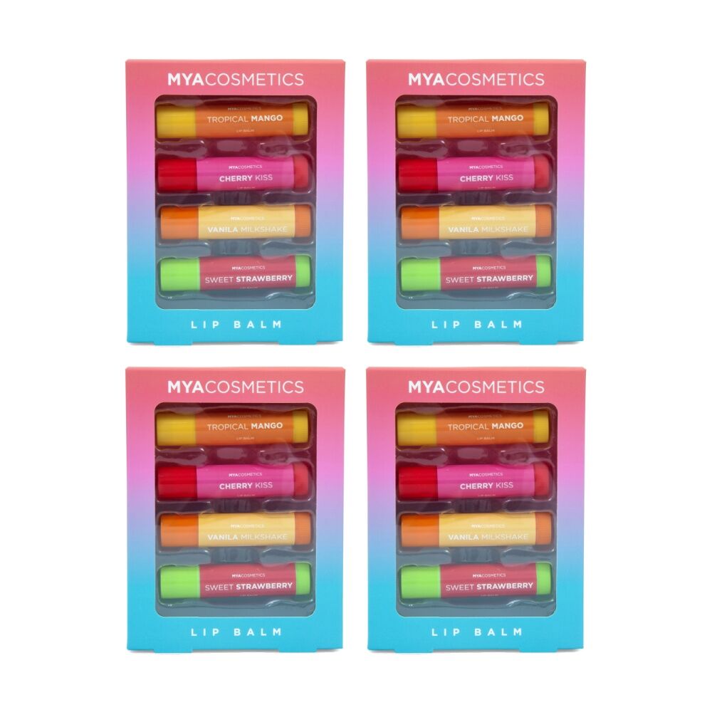 Mya 4pc MYA Lip Balm Set Moisturising Tinted Kids/Children Multicolour 8y+ (4 Pack)