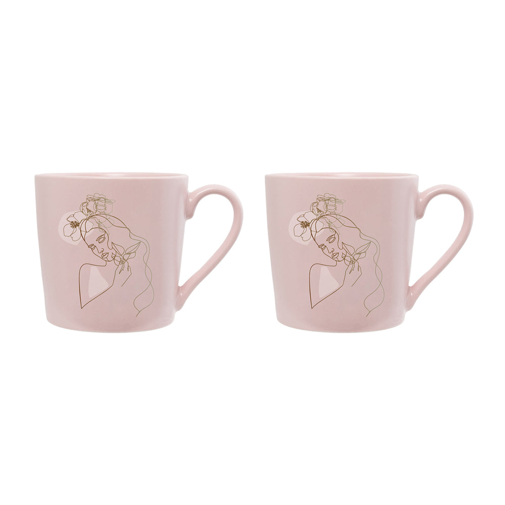 Splosh Mystique 13cm Ceramic Capricorn Mug Zodiac Coffee/Tea Drinking Pink (2 Pack)